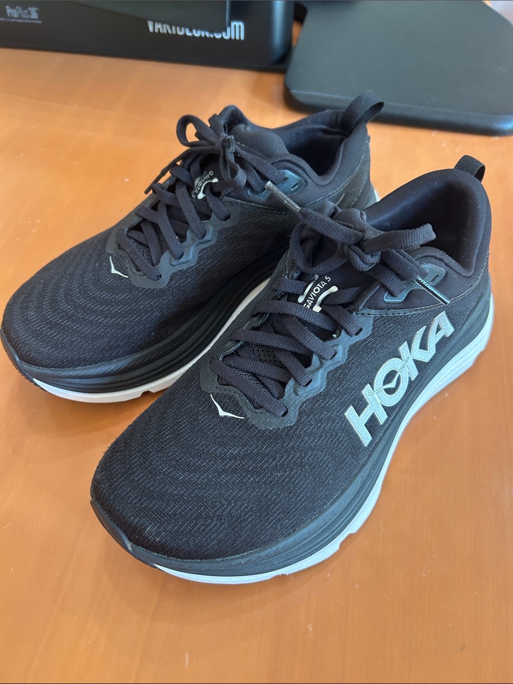 Hoka Men's Black Running Shoes with White Accents